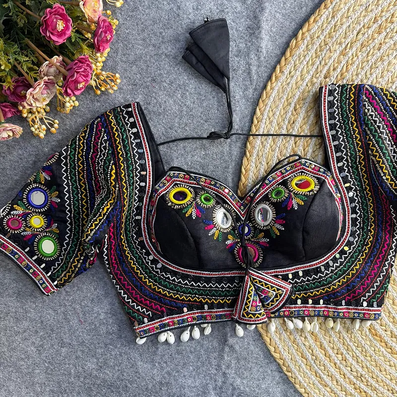 Black Color Navratri Special Readymade Blouse