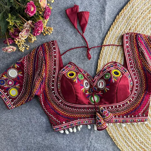 Maroon Color Navratri Special Readymade Blouse