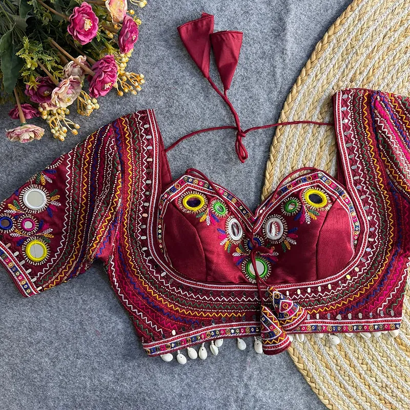 Maroon Color Navratri Special Readymade Blouse
