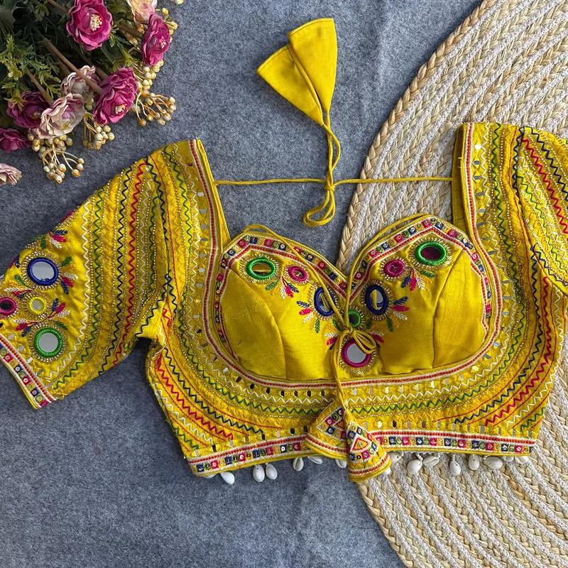 Yellow Color Navratri Special Readymade Blouse