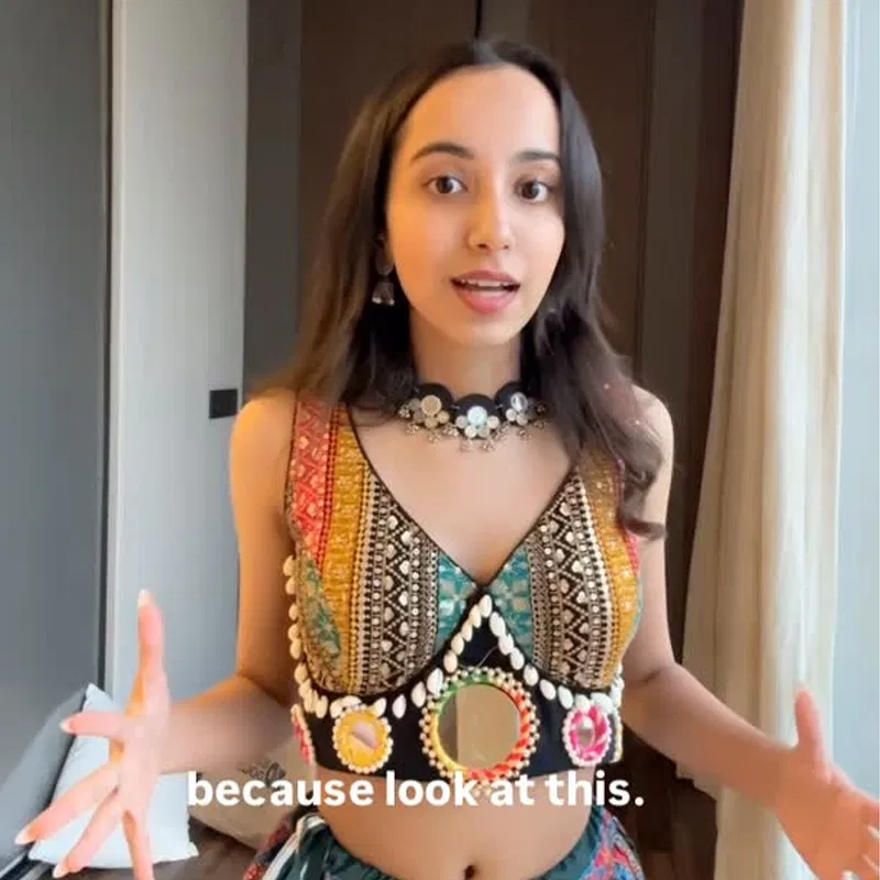 Black Navratri Special Heavy Mirror Work Readymade Blouse