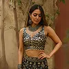 Black Color Navratri Special Readymade Mirror Work Blouse