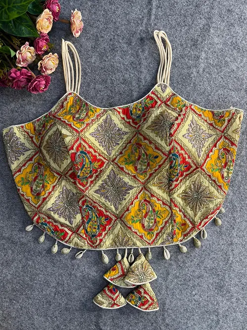 White Embroidered Luxe Crepe Partywear Corset Blouse