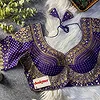 Sabyasachi inspired Purple Bridal Hand Work Georgette Blouse 