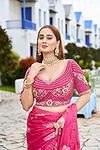 Sabyasachi inspired Pink Bridal Hand Work Italian Silk Blouse 