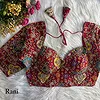 Rani Kolkatta Style Position Print WIth Codding Work Partywear Blouse