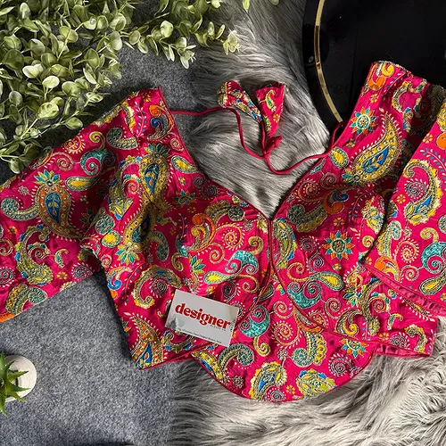 Rani Pure Crepe Silk Position Work Readymade Designer Blouse