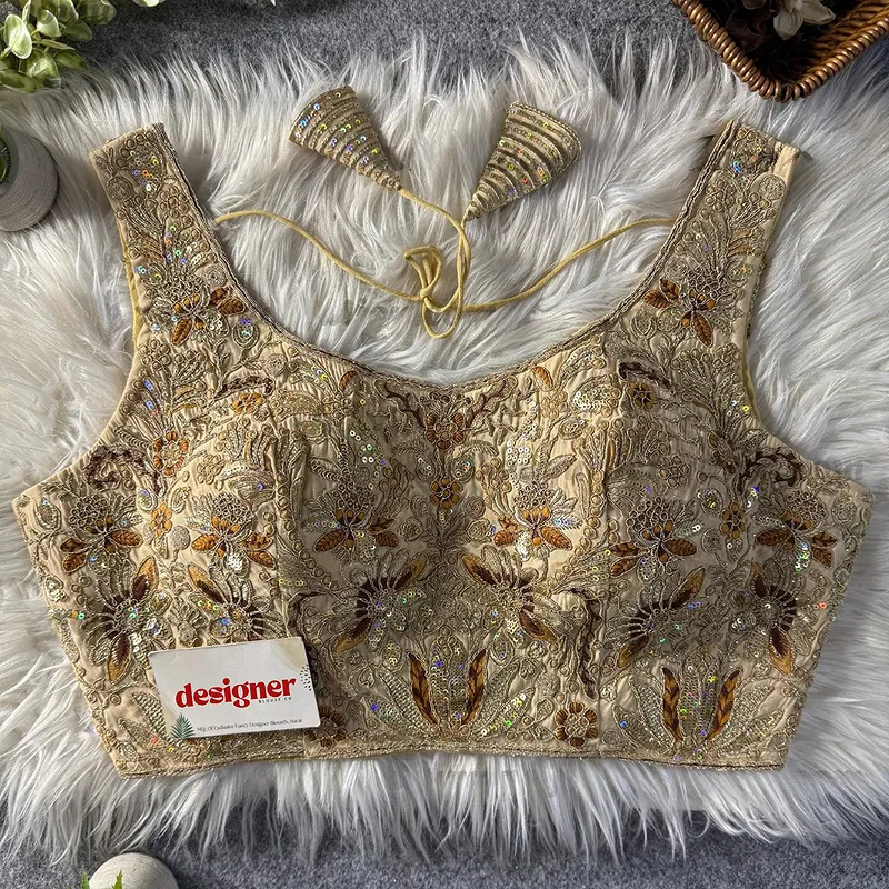 Chiku Heavy Coding n Sequin Work Readymade Designer Blouse