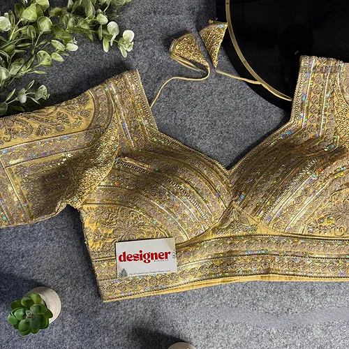 Chiku Bridal Italian Silk Embroidered Designer Readymade Blouse