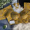 Yellow Green Italian Silk Sabyasachi-Neck Designer Blouse For Wedding