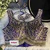Purple Italian Silk Heavy Coding Hand Work Sleeveless Designer Blouse