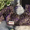 Purple Italian Silk Sequin Work & Heavy Coding Sabyasachi Neck Blouse