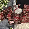 Maroon Italian Silk Sequin Work & Heavy Coding Sabyasachi Neck Blouse