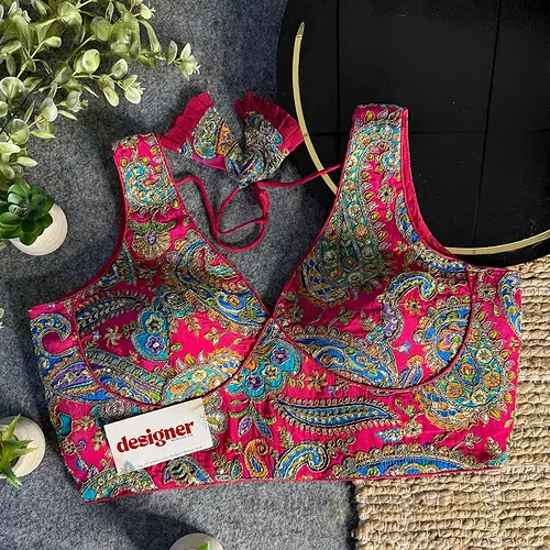 Rani Embroidery Work V Neck Halter Neck Designer Blouse