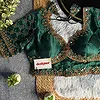 Bottle Green Italian Silk Heavy Embroidery & Beads Work Wedding Blouse