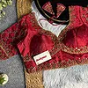 Maroon Italian Silk Heavy Embroidery & Beads Work Wedding Blouse
