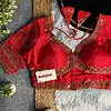 Red Italian Silk Heavy Embroidery & Beads Work Wedding Blouse