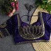Purple Color Italian Silk Blouse with Heavy Beads and Sequence Work 