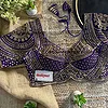 Purple Handwork Beads Partywear Sabyasachi Neck Blouse in Pure Fox Georgette