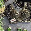 Black Sabyasachi-Style Beads & Embroidery Partywear Blouse in Roman Silk
