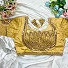 Gold Italian Silk Blouse with Heavy Beads and Sequence Work 