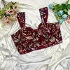 Maroon Color Readymade Georgette Sleeveless Blouse For Navratri